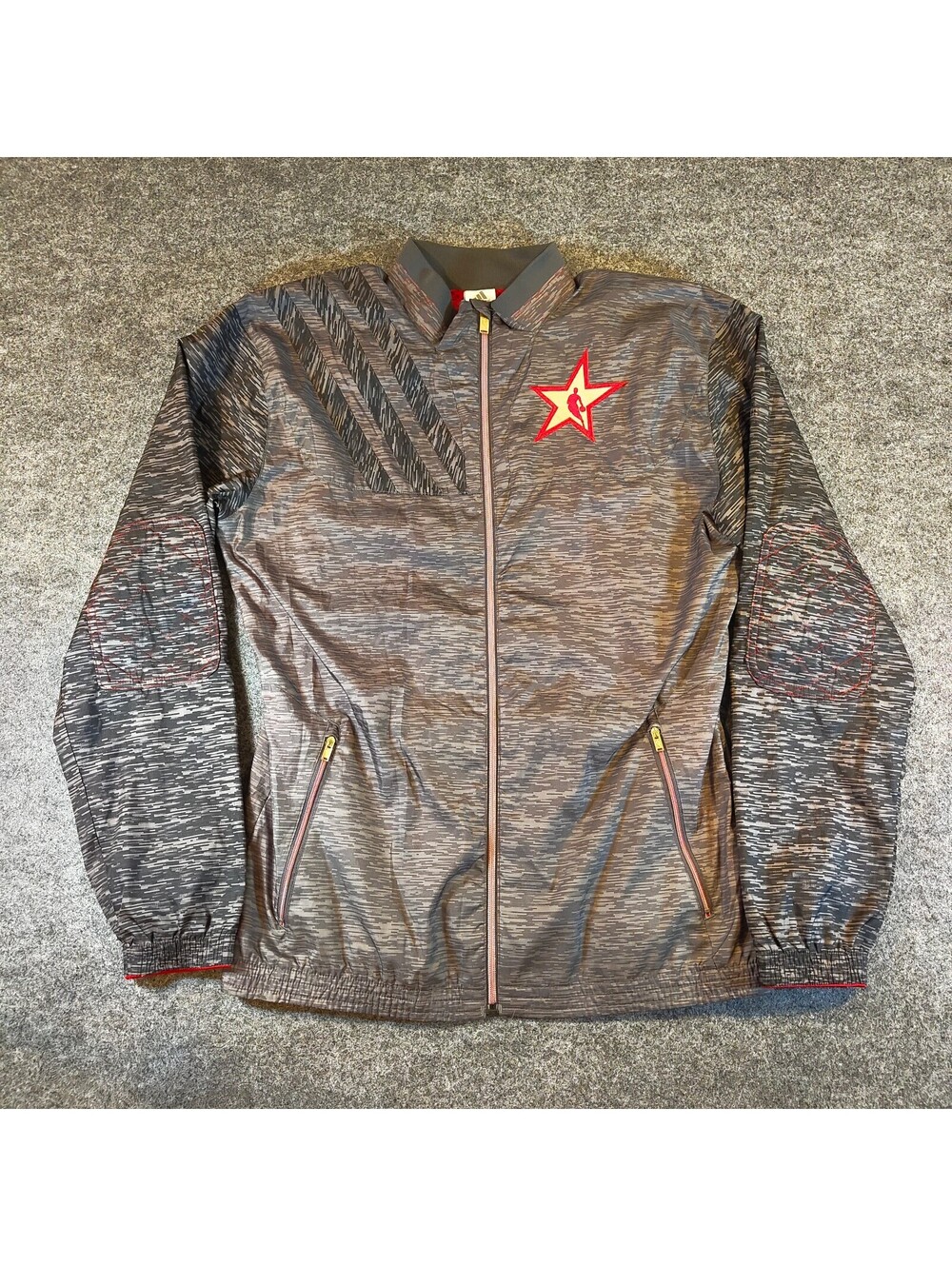 Adidas NBA All-Star Game Sample Mens Full Zip Track Jacket Grey Size Medium